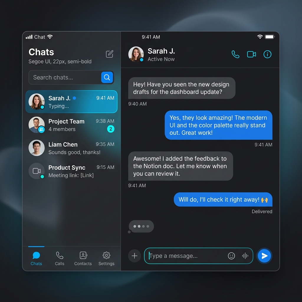 dChat application interface